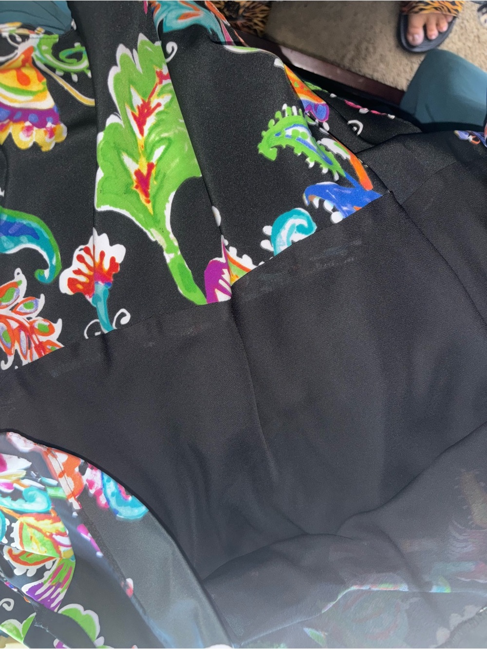 Lauren Ralph Lauren Black Multicolor Floral Print skirt size 16 - Picture 13 of 14